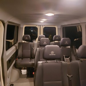 Mercedes Sprinter of the company Fricke with seating rows
