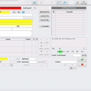 Eingabemaske der Disponenten für Auftragsannahme und -vergabe